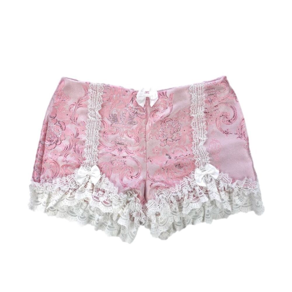 NEW Dolls Kill Sugar Thrillz Love Match Ruffle Shorts Romantic Coquette Lolita